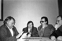 la banda con Rafael Canogar, Madrid, 1983.