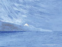 La costa del noroeste, Capilla atl&aacute;ntica. 2000. Acr&iacute;lico sobre cartulina. 36 x 48 cm.