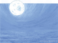 La luna del mediod&iacute;a, Capilla atl&aacute;ntica. 2000. Acr&iacute;lico sobre cartulina. 39 x 51 cm.