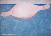 Nube rosa. 1987. Acr&iacute;lico sobre lienzo. 200 x 275 cm.