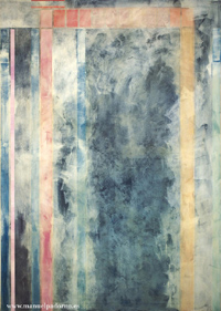 N&oacute;mada urbano 74 (Serie Giotto). 1978-80. Acr&iacute;lico sobre lienzo. 210 x 150 cm.