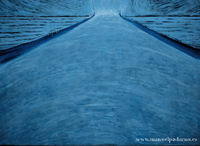 N&oacute;mada mar&iacute;timo: Carretera del mar. 1988. Acr&iacute;lico sobre lienzo. 200 x 275 cm.